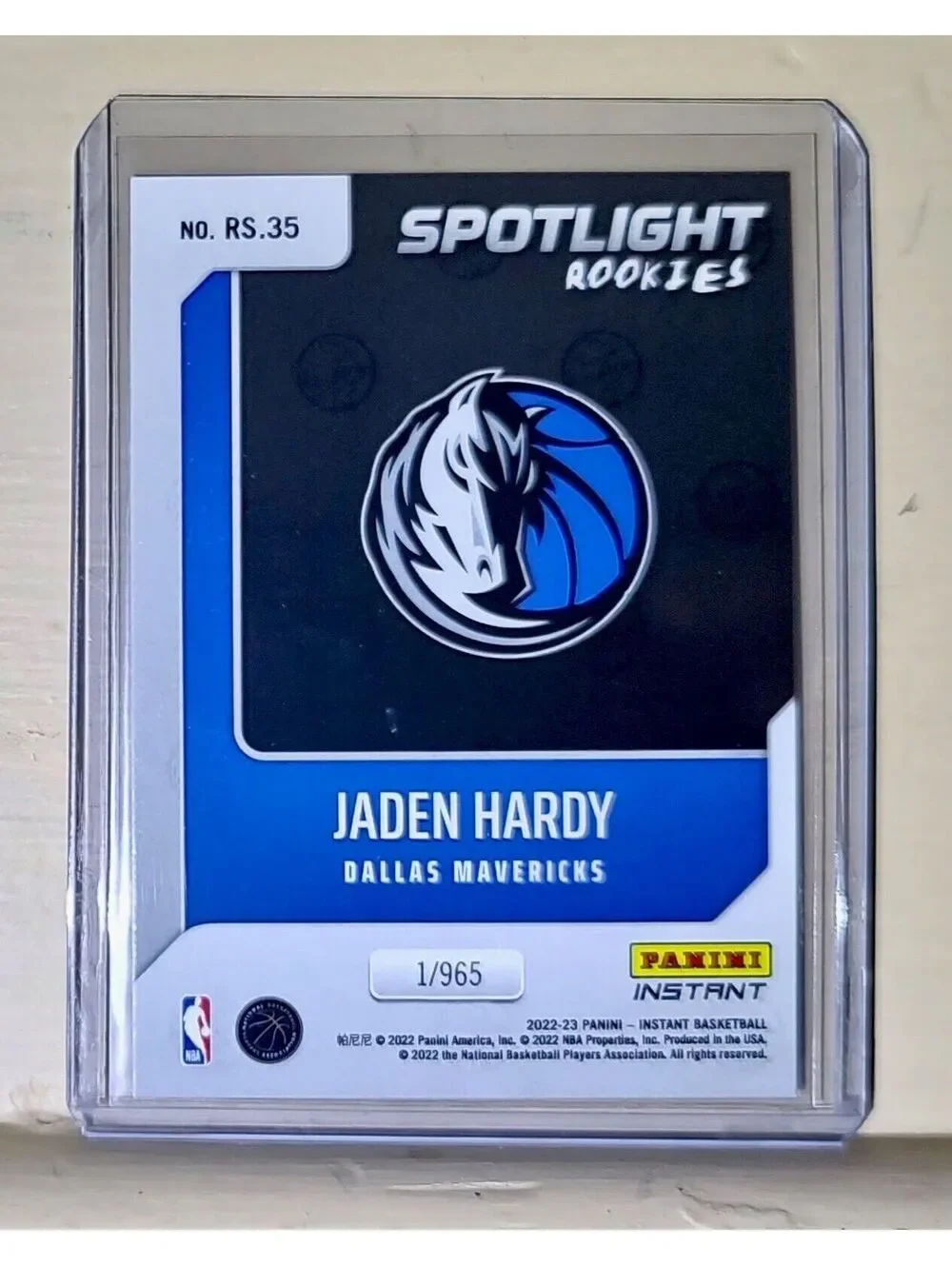 Jaden Hardy 2022-23 Panini NBA #35 Spotlight Rookies Card 1/965